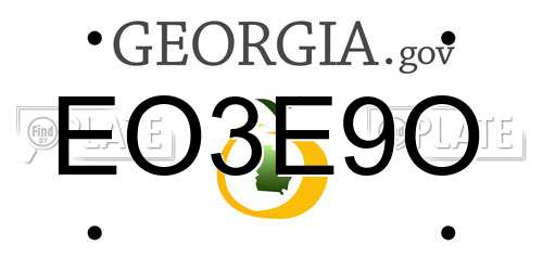 EO3E9O Georgia License Plate