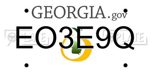 EO3E9Q Georgia License Plate