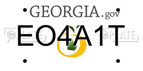 EO4A1T Georgia License Plate