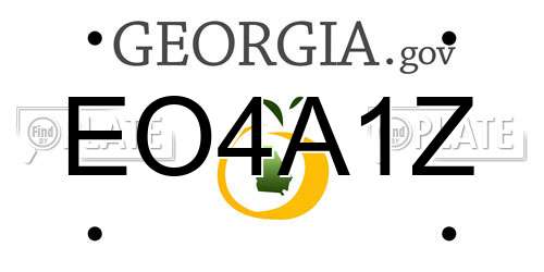 EO4A1Z Georgia License Plate