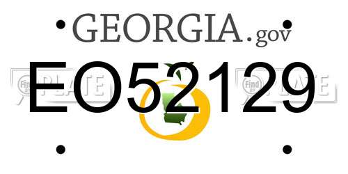 EO52129 Georgia License Plate