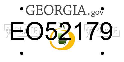 EO52179 Georgia License Plate