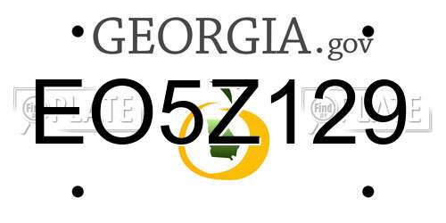 EO5Z129 Georgia License Plate