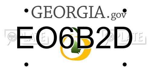 EO6B2D Georgia License Plate