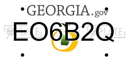 EO6B2Q Georgia License Plate