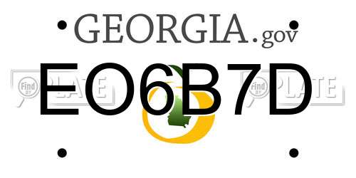 EO6B7D Georgia License Plate