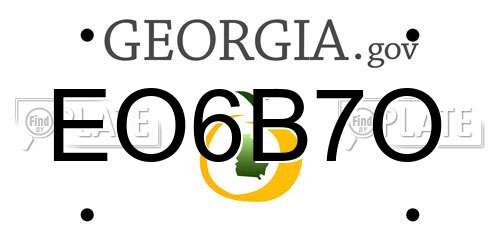EO6B7O Georgia License Plate