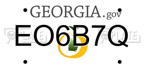 EO6B7Q Georgia License Plate