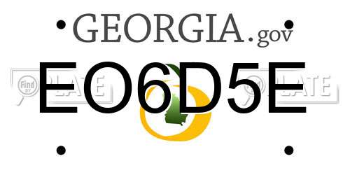 EO6D5E Georgia License Plate