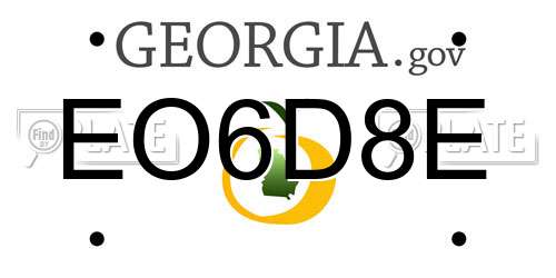 EO6D8E Georgia License Plate