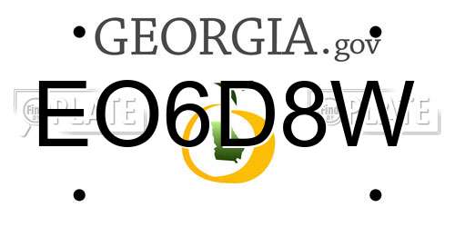 EO6D8W Georgia License Plate
