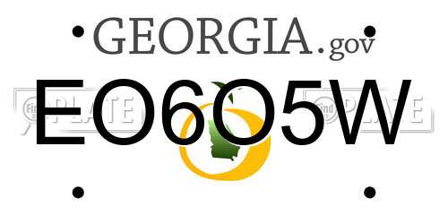 EO6O5W Georgia License Plate