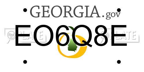 EO6Q8E Georgia License Plate