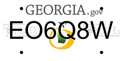 EO6Q8W Georgia License Plate