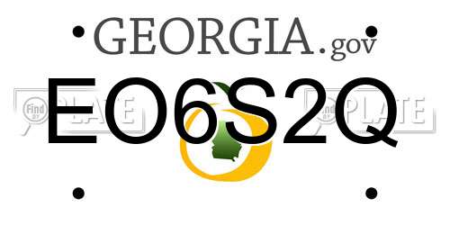 EO6S2Q Georgia License Plate