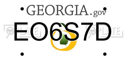 EO6S7D Georgia License Plate