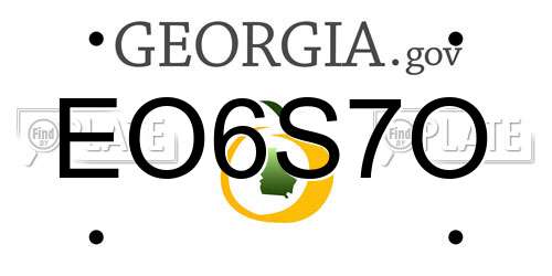 EO6S7O Georgia License Plate
