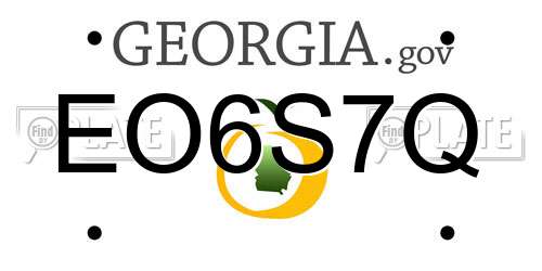 EO6S7Q Georgia License Plate