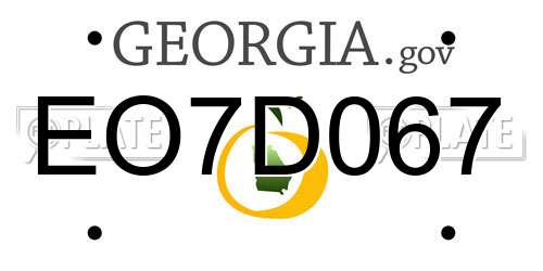 EO7D067 Georgia License Plate