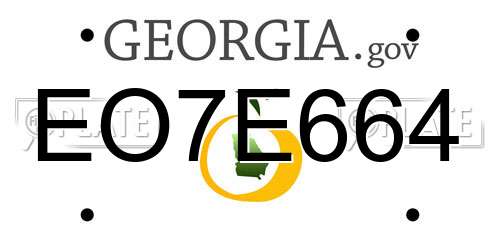 EO7E664 Georgia License Plate