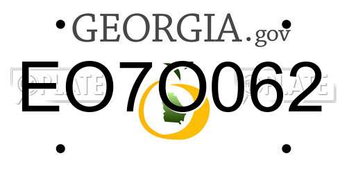 EO7O062 Georgia License Plate