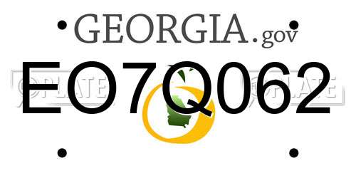 EO7Q062 Georgia License Plate