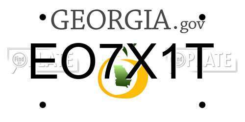 EO7X1T Georgia License Plate