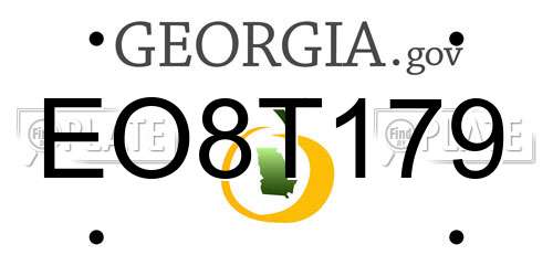 EO8T179 Georgia License Plate