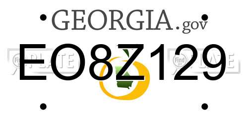 EO8Z129 Georgia License Plate
