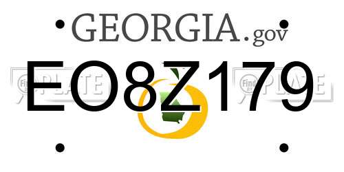 EO8Z179 Georgia License Plate