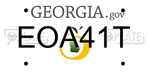 EOA41T Georgia License Plate