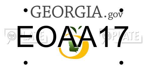 EOAA17 Georgia License Plate