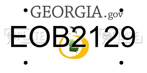 EOB2129 Georgia License Plate