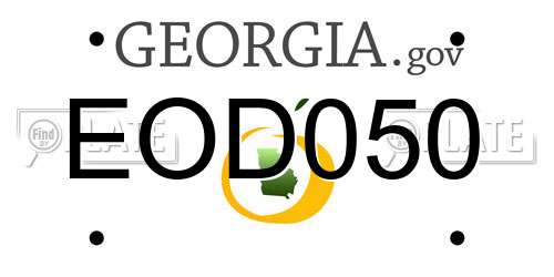 EOD050 Georgia License Plate