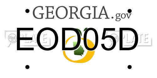 EOD05D Georgia License Plate