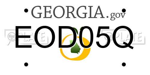 EOD05Q Georgia License Plate