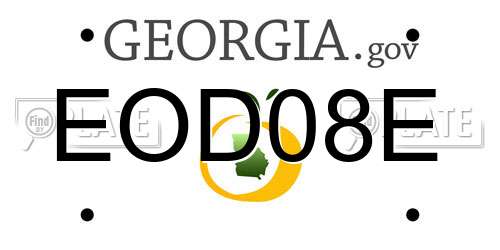 EOD08E Georgia License Plate