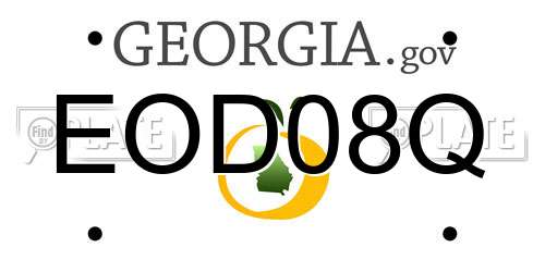 EOD08Q Georgia License Plate