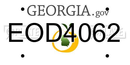 EOD4062 Georgia License Plate