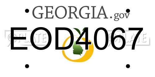 EOD4067 Georgia License Plate
