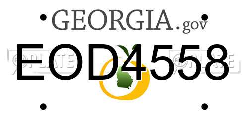 EOD4558 Georgia License Plate
