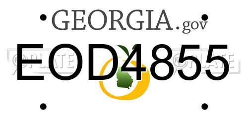 EOD4855 Georgia License Plate