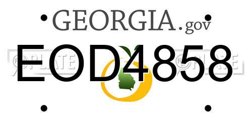 EOD4858 Georgia License Plate