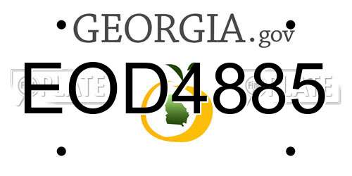 EOD4885 Georgia License Plate