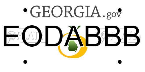 EODABBB Georgia License Plate
