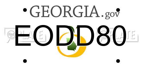 EODD80 Georgia License Plate
