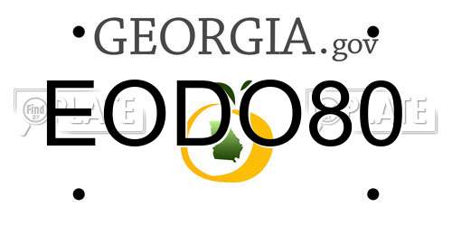 EODO80 Georgia License Plate