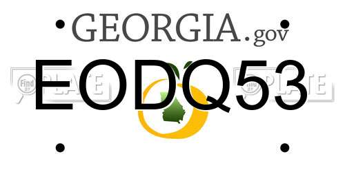 EODQ53 Georgia License Plate
