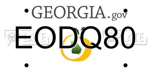 EODQ80 Georgia License Plate