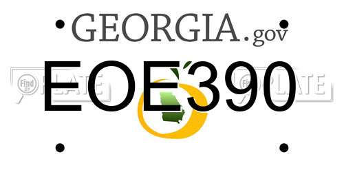 EOE390 Georgia License Plate